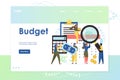 Budget vector website landing page design template