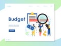 Budget vector website landing page design template