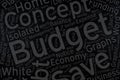 Budget ,Word cloud art on blackboard Royalty Free Stock Photo