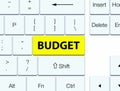 Budget yellow keyboard button Royalty Free Stock Photo