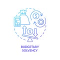 Budgetary solvency blue gradient concept icon Royalty Free Stock Photo