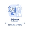 Budgetary solvency light blue concept icon