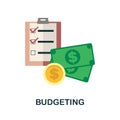 Budgeting flat icon. Color simple element from fintech collection. Creative Budgeting icon for web design, templates