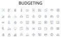 Budgeting line icons collection. Adventure, Exploration, Discovery, Odyssey, Journeys, Quest, Expedition vector and