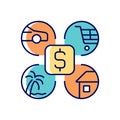 Budgeting RGB color icon Royalty Free Stock Photo