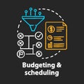 Budgeting scheduling chalk concept icon. Business strategy, financing plan idea. Goal achieving tactics. Sales