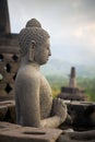 Budha statue, temple Borobudur Royalty Free Stock Photo