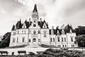 Budmerice castle in Slovak republic, architectural theme, black Royalty Free Stock Photo