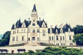 Budmerice castle in Slovak republic, yellow photo filter Royalty Free Stock Photo