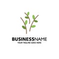 Buds, Catkin, Easter, Nature Business Logo Template. Flat Color