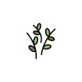 Buds, Catkin, Easter, Nature Business Logo Template. Flat Color