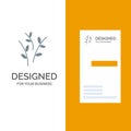 Buds, Catkin, Easter, Nature Grey Logo Design and Business Card Template