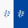 Buds, Catkin, Easter, Nature Line and Glyph Solid icon Blue banner Line and Glyph Solid icon Blue banner