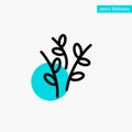 Buds, Catkin, Easter, Nature turquoise highlight circle point Vector icon