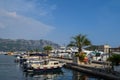 Boats and yachts moored in Budva bay in Montenegro at summer Royalty Free Stock Photo