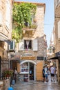 Budva, Montenegro - July, 2019: view narrow street in old district of Budva, Montenegro