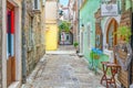 Namfleg shop with bright colorful facades in the Old Town of Budva