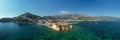 Budva. Montenegro. Old town, sea and beach. View from above Royalty Free Stock Photo