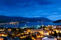 Budva night cityscape