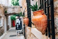 Budva old town alley in Budva, Montenegro Royalty Free Stock Photo