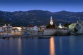 Budva old town castle, night scen