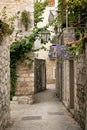 Budva old town cobbled street in montenegro Royalty Free Stock Photo