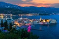 Budva old town evening aerial view, Montenegro Royalty Free Stock Photo