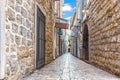 Budva old town Narrow European street, Montenegro Royalty Free Stock Photo