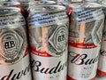 Budweiser beer metal can Royalty Free Stock Photo
