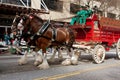 Budweiser Clydesdales Take Part In Holiday Parade Royalty Free Stock Photo