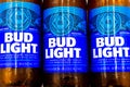 Fayetteville , North Carolina / USA - September 19 2019 : A bottles of Bud Light Beer on white background. Royalty Free Stock Photo