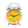 Time for vitamins - citrus fruit as a clock - Vitamin C for body immunity concept