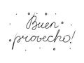 Buen provecho phrase handwritten with a calligraphy brush. Bon Appetit in spanish. Modern brush calligraphy. Isolated word black