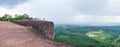 Bueng Kan, Thailand - July 30, 2022: Tourists stand on the Three Whale Rocks, Three whale rocks, a famous tourist