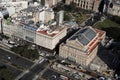 Buenos Aires Argentina aerial view of the city Avenida 9 de Julio and the famous historic Teatro Colon Royalty Free Stock Photo