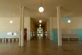 Empty illuminated hall of the National Immigration Museum of Buenos Aires