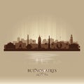 Buenos Aires Argentina city skyline vector silhouette