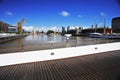 Buenos Aires Argentina Colgate Bridge Puerto Madero skyscrapers and city offices Royalty Free Stock Photo