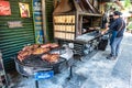 Buenos Aires, Argentina - Dec 16, 2023: Argentine food called Parrillada served in the La Boca, Buenos Aires, Argentina Royalty Free Stock Photo