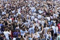 Buenos Aires, Argentina - December 14, 2022: Happy Argentine football fans celebrate winning a football match at the