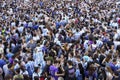 Buenos Aires, Argentina - December 14, 2022: Happy Argentine football fans celebrate winning a football match at the