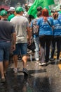 People march celebrating the change of government in Argentina