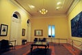 Buenos Aires government house interior -pink house-yellow living room with its decoration and furniture Royalty Free Stock Photo