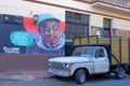 BUENOS AIRES, ARGENTINA, JUNE 16, 2018: Colorful street art on wall in the streets of San Telmo, Buenos Aires, Argentina