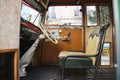 Interior of an old vintage 1942 Chevrolet bus, line 45, Buenos Aires, Argentina