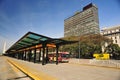 Buenos Aires, Argentina Newly built bus rapid transit line (BRT) called Metrobus del Bajo in the neighborhood of