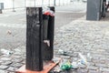 Buenos Aires, Argentina - March 08, 2021: Garbage piles up and overflows the trash cans