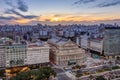 Aerial view of Teatro Colon Columbus Theatre and 9 de Julio Avenue at sunset - Buenos Aires, Argentina Royalty Free Stock Photo