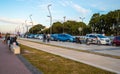 Bicycle paths on the promenade Costanera in Buenos Aires