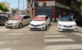 Japanese compact Toyota Corolla 2000s y 2010s. Flag with badge a